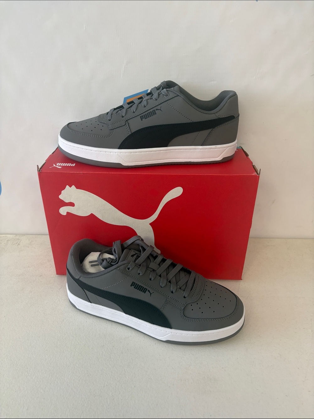 Puma Men’s Grey Sneakers with Black Formstrip and White Midsole